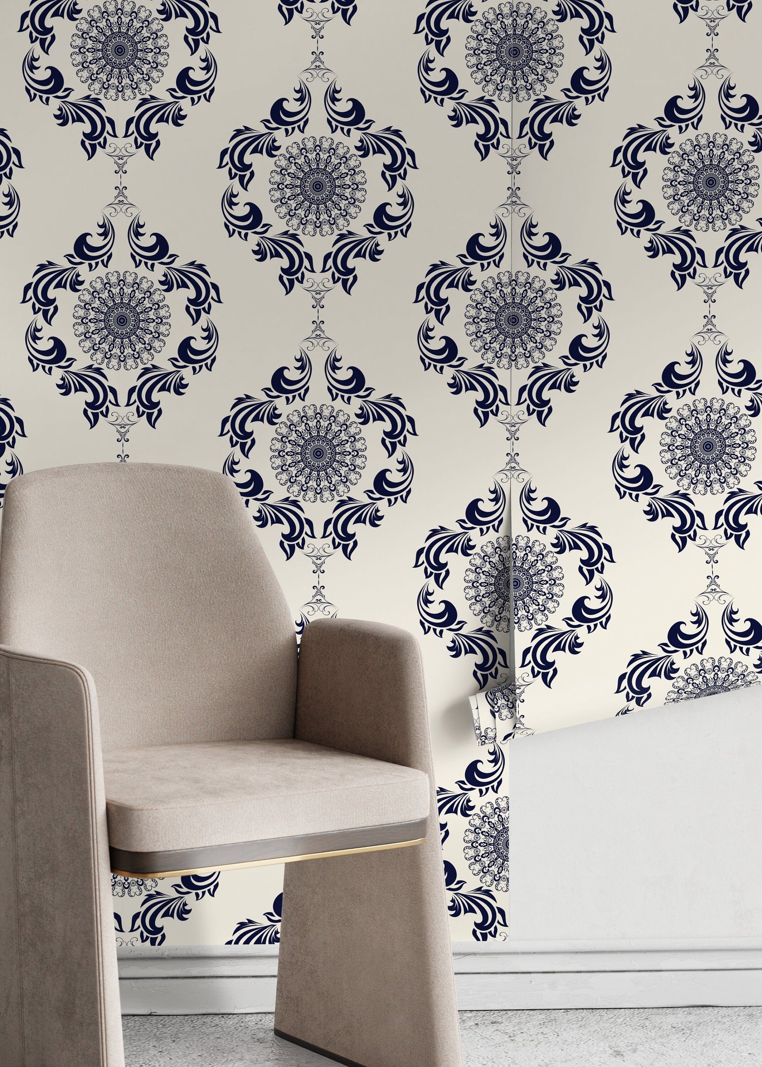 Vintage Ornamental Wallpaper / Peel and Stick Wallpaper Removable Wallpaper Home Decor Wall Art Wall Decor Room Decor - D231