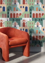 Aesthetic Marrocan Houses Wallpaper / Peel and Stick Wallpaper Removable Wallpaper Home Decor Wall Art Wall Decor Room Decor - D204