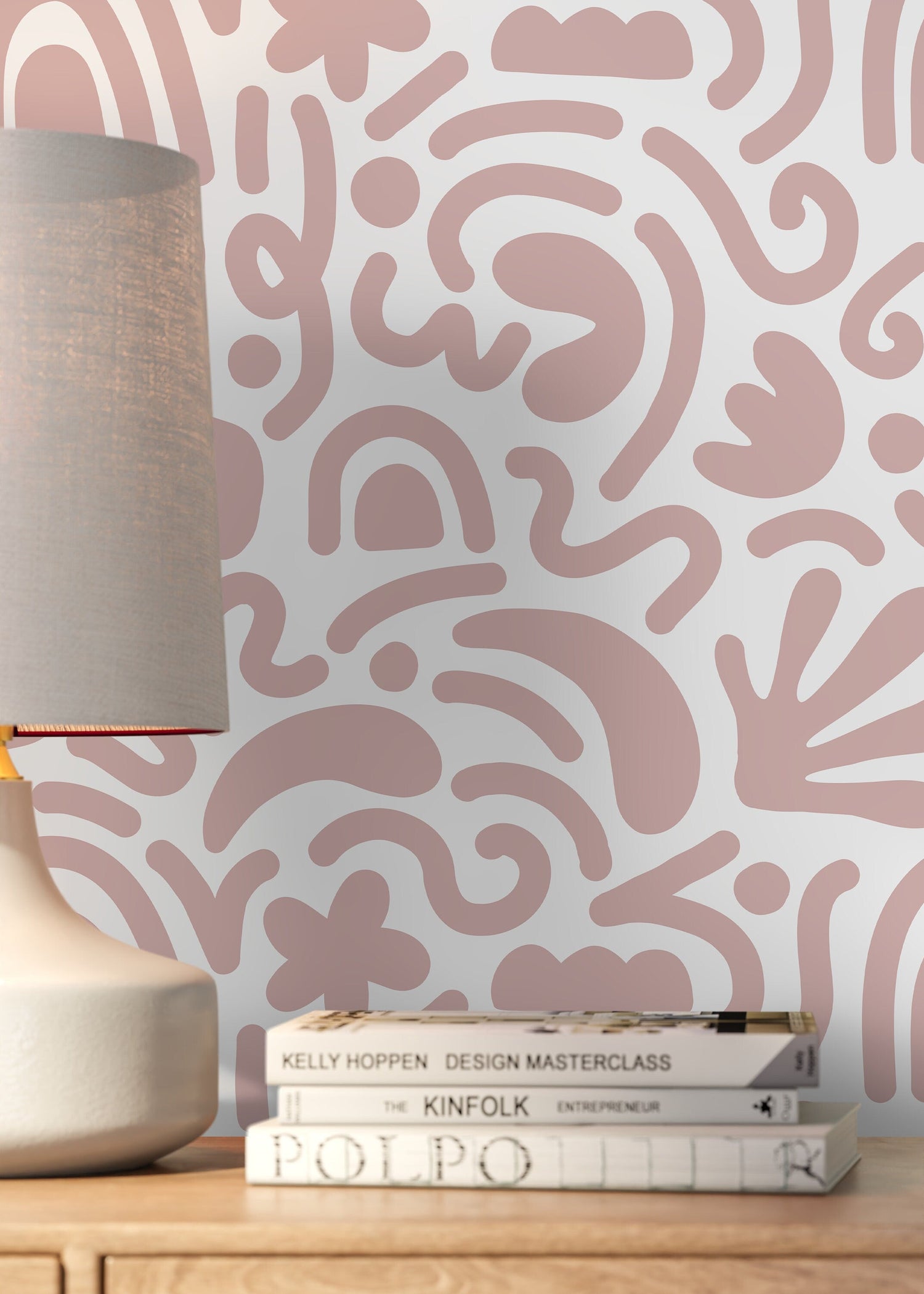Old Rose Matisse Style Wallpaper / Peel and Stick Wallpaper Removable Wallpaper Home Decor Wall Art Wall Decor Room Decor - D192