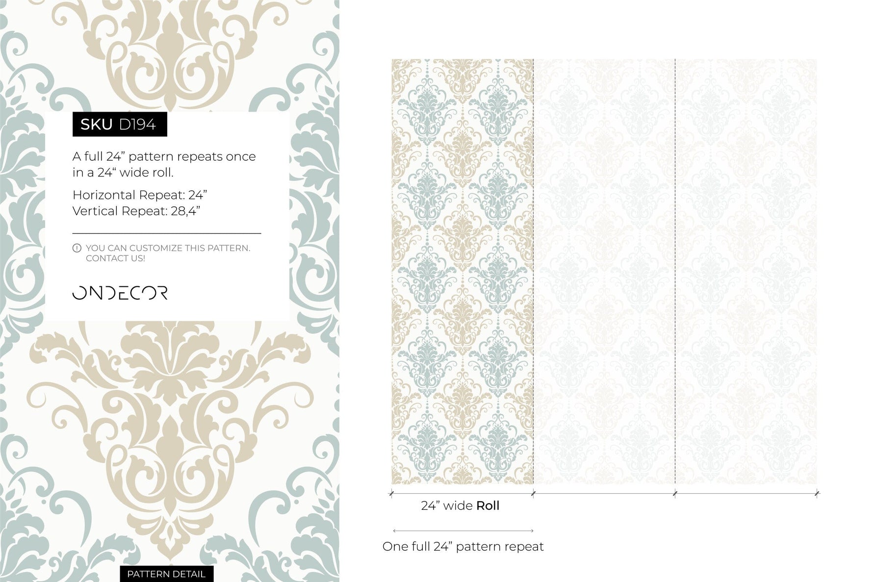 Light Vintage Damask Wallpaper / Peel and Stick Wallpaper Removable Wallpaper Home Decor Wall Art Wall Decor Room Decor - D194