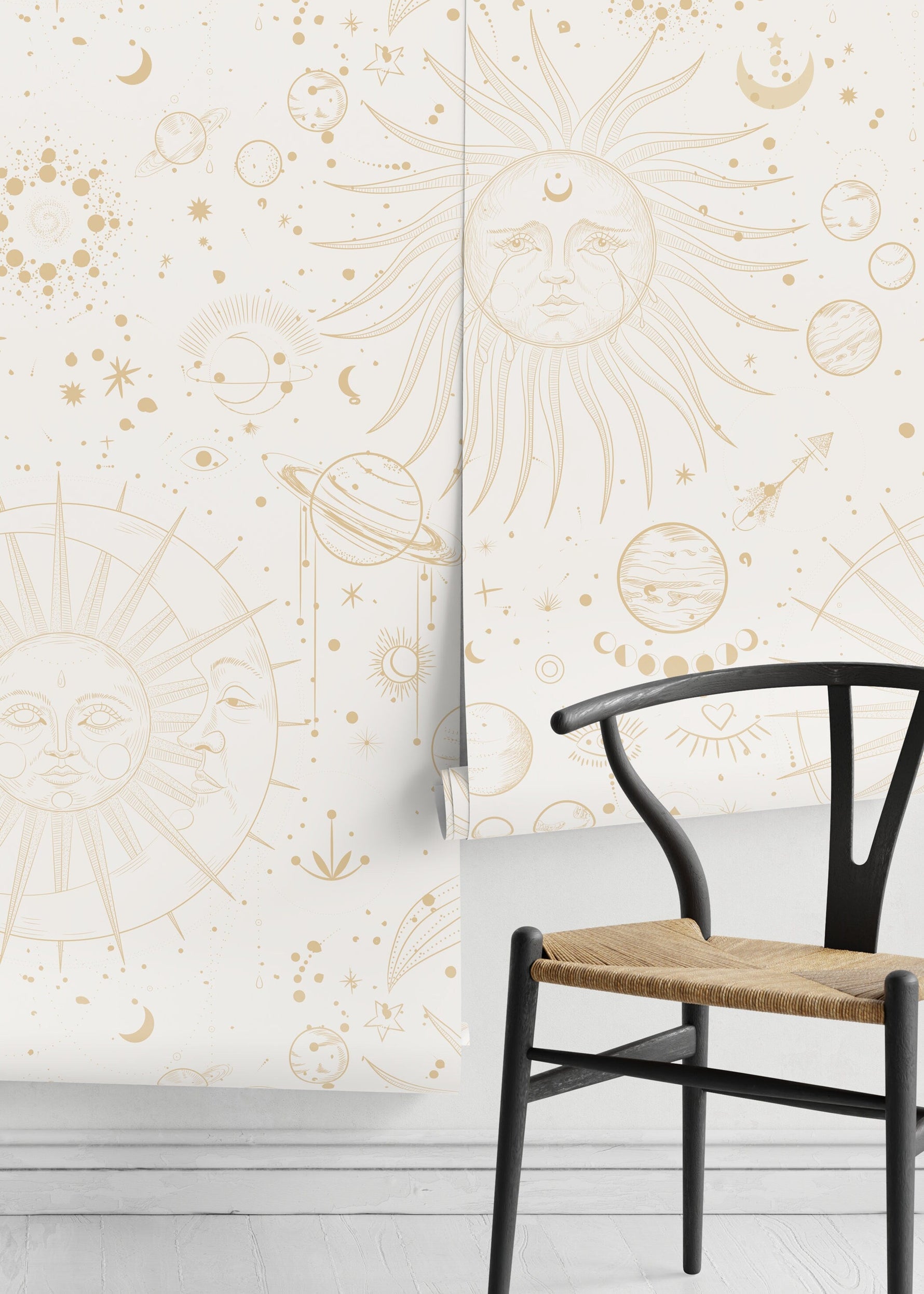 Aesthetic Celestial Wallpaper / Peel and Stick Wallpaper Removable Wallpaper Home Decor Wall Art Wall Decor Room Decor - D341