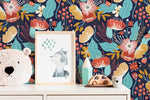 Colorful Floral Garden Wallpaper / Peel and Stick Wallpaper Removable Wallpaper Home Decor Wall Art Wall Decor Room Decor - D311
