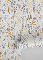 Boho Wildflowers Wallpaper / Peel and Stick Wallpaper Removable Wallpaper Home Decor Wall Art Wall Decor Room Decor - D316