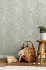 Minimalist Abstract Floral Wallpaper / Peel and Stick Wallpaper Removable Wallpaper Home Decor Wall Art Wall Decor Room Decor - D329