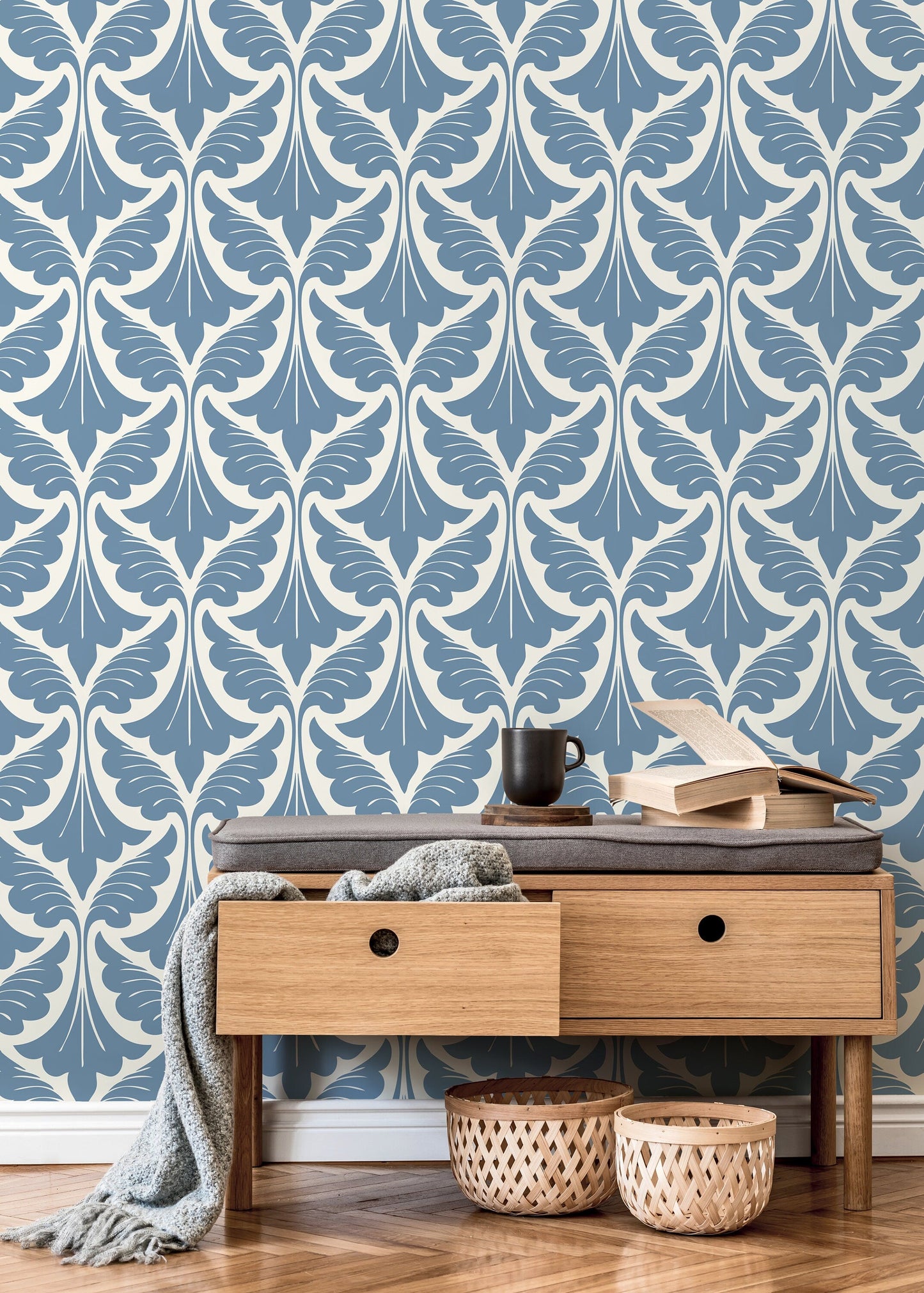 Light Blue Modern Wallpaper / Peel and Stick Wallpaper Removable Wallpaper Home Decor Wall Art Wall Decor Room Decor - D189