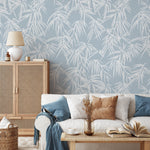 Light Blue Tropical Wallpaper / Peel and Stick Wallpaper Removable Wallpaper Home Decor Wall Art Wall Decor Room Decor - D334