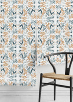 Modern Floral Wallpaper / Peel and Stick Wallpaper Removable Wallpaper Home Decor Wall Art Wall Decor Room Decor - D250