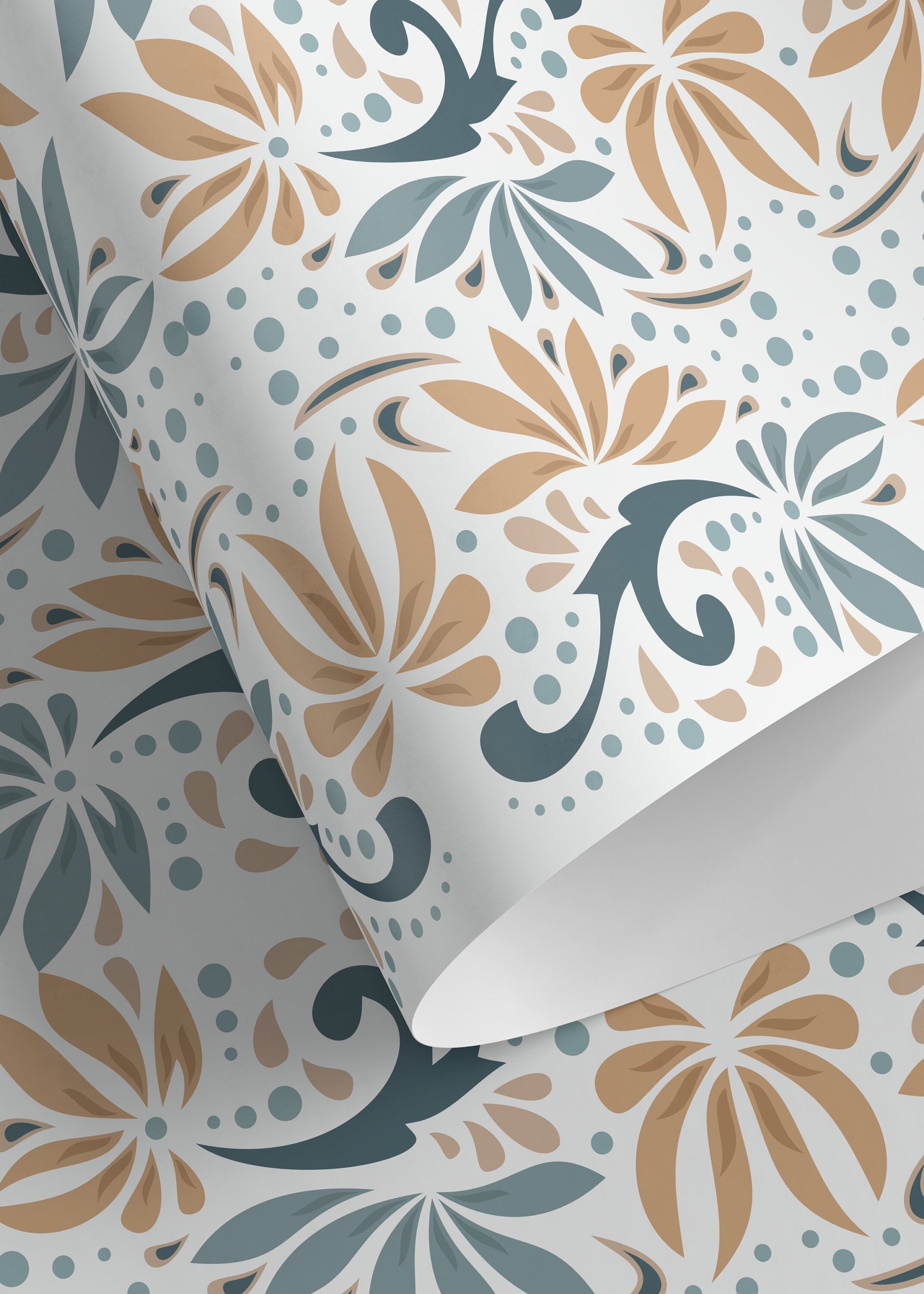 Modern Floral Wallpaper / Peel and Stick Wallpaper Removable Wallpaper Home Decor Wall Art Wall Decor Room Decor - D250