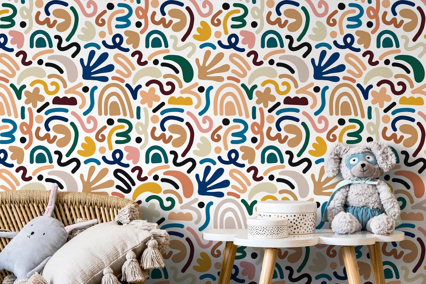 Colorful Matisse Style Wallpaper / Peel and Stick Wallpaper Removable Wallpaper Home Decor Wall Art Wall Decor Room Decor - D193