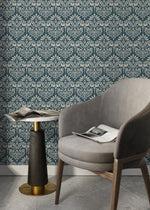 Vintage Damask Wallpaper / Peel and Stick Wallpaper Removable Wallpaper Home Decor Wall Art Wall Decor Room Decor - D252