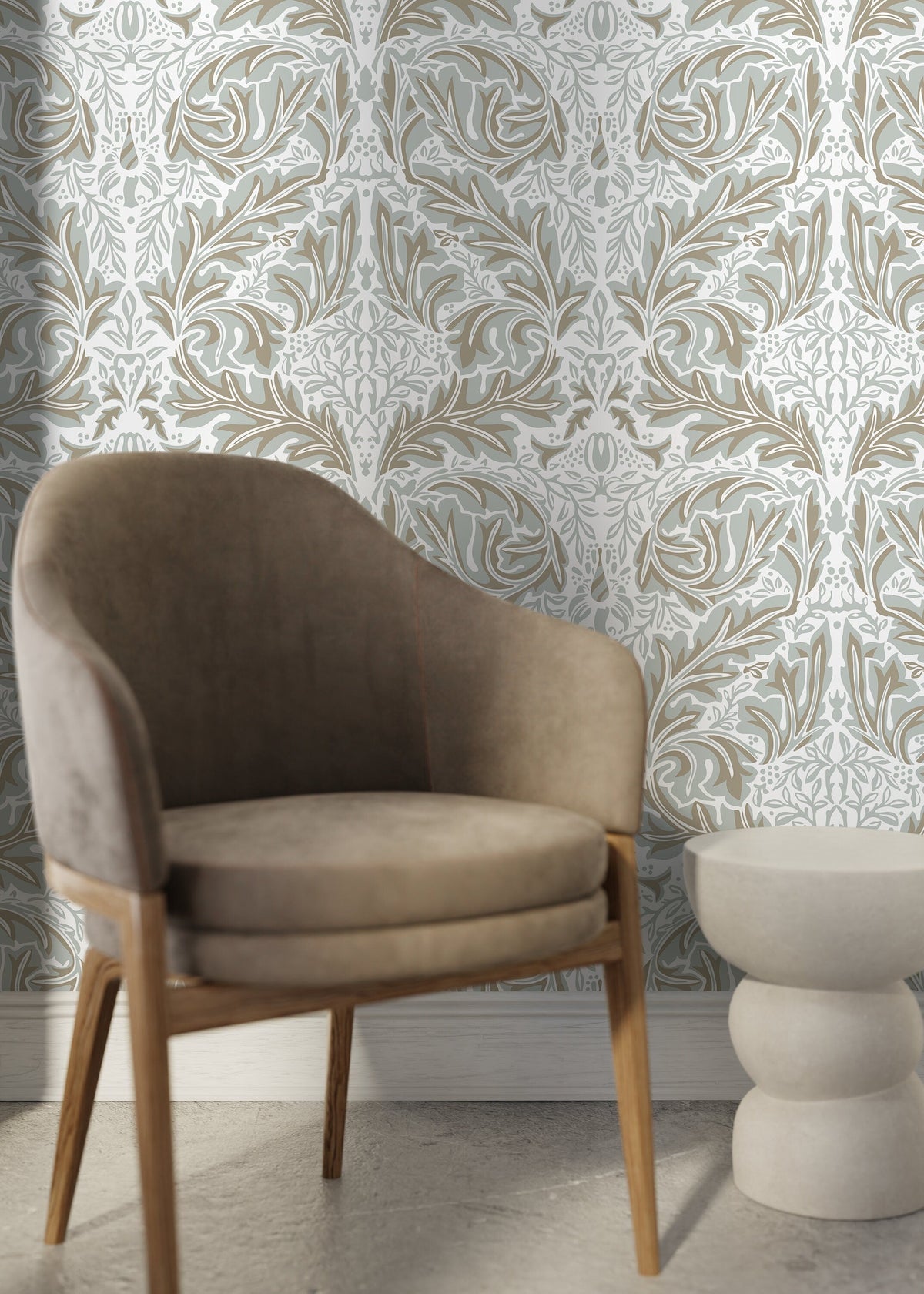 Vintage Victorian Wallpaper / Peel and Stick Wallpaper Removable Wallpaper Home Decor Wall Art Wall Decor Room Decor - D269