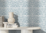 Light Blue Victorian Wallpaper / Peel and Stick Wallpaper Removable Wallpaper Home Decor Wall Art Wall Decor Room Decor - D365
