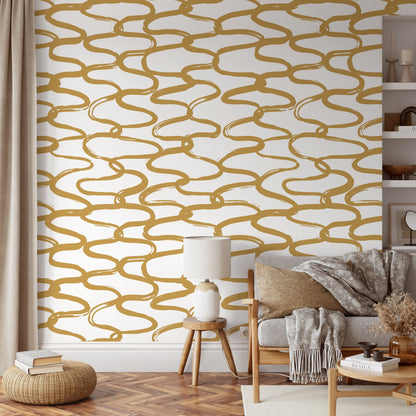 Modern Abstract Brush Wallpaper / Peel and Stick Wallpaper Removable Wallpaper Home Decor Wall Art Wall Decor Room Decor - D349