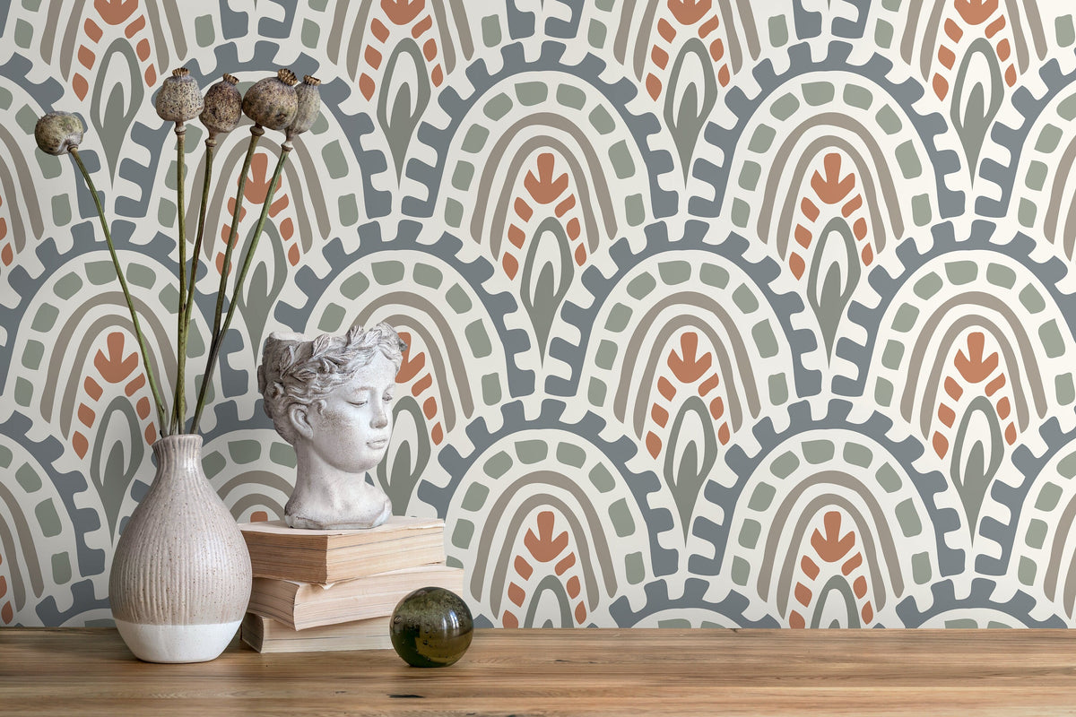Contemporary Abstract Wallpaper / Peel and Stick Wallpaper Removable Wallpaper Home Decor Wall Art Wall Decor Room Decor - D355