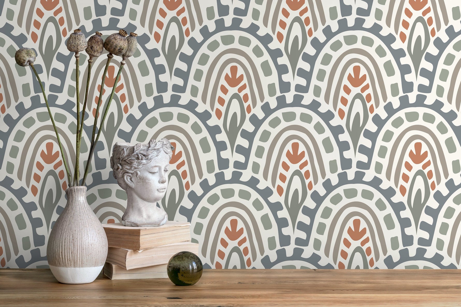 Contemporary Abstract Wallpaper / Peel and Stick Wallpaper Removable Wallpaper Home Decor Wall Art Wall Decor Room Decor - D355