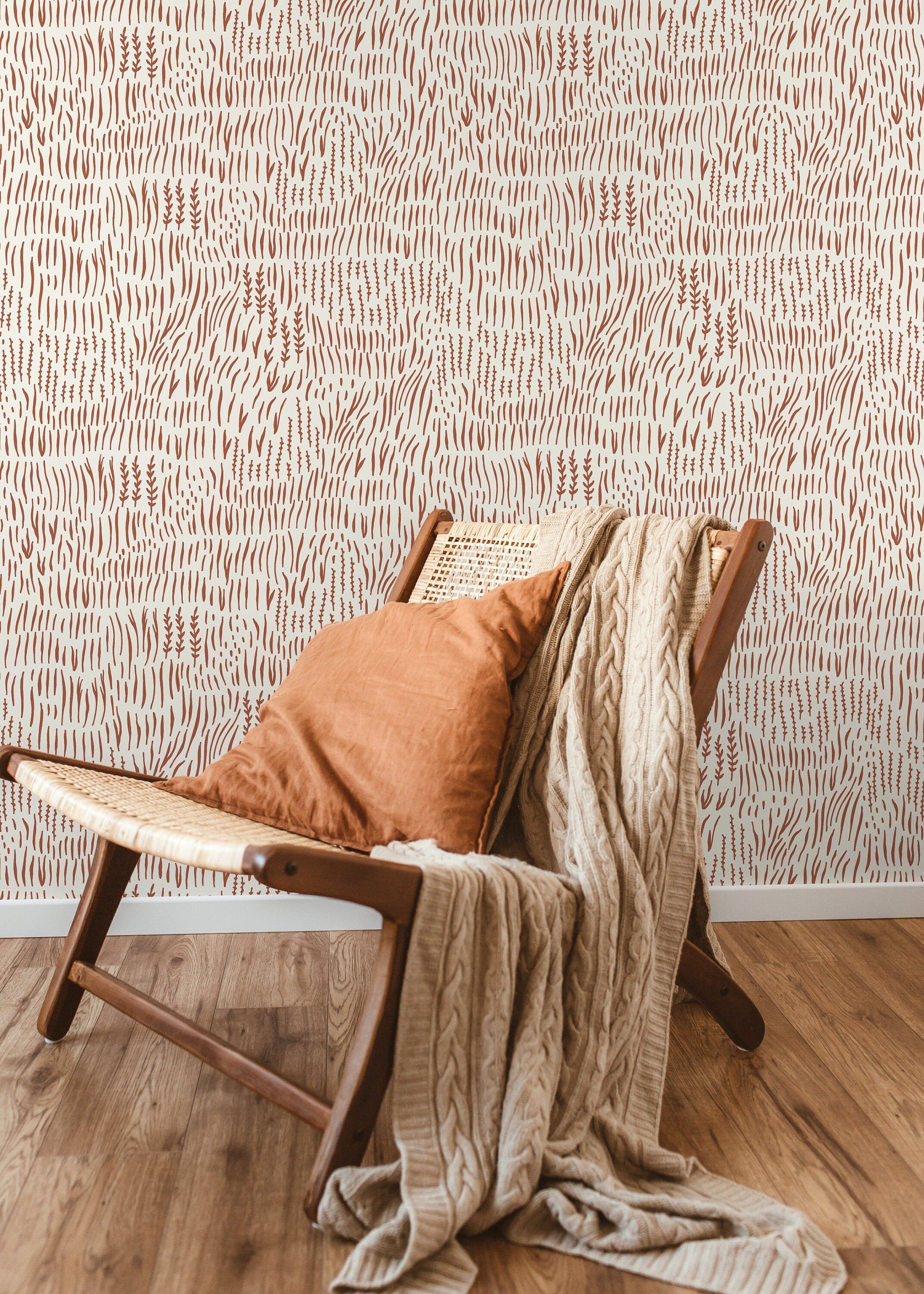 Boho Floral Wallpaper / Peel and Stick Wallpaper Removable Wallpaper Home Decor Wall Art Wall Decor Room Decor - D291