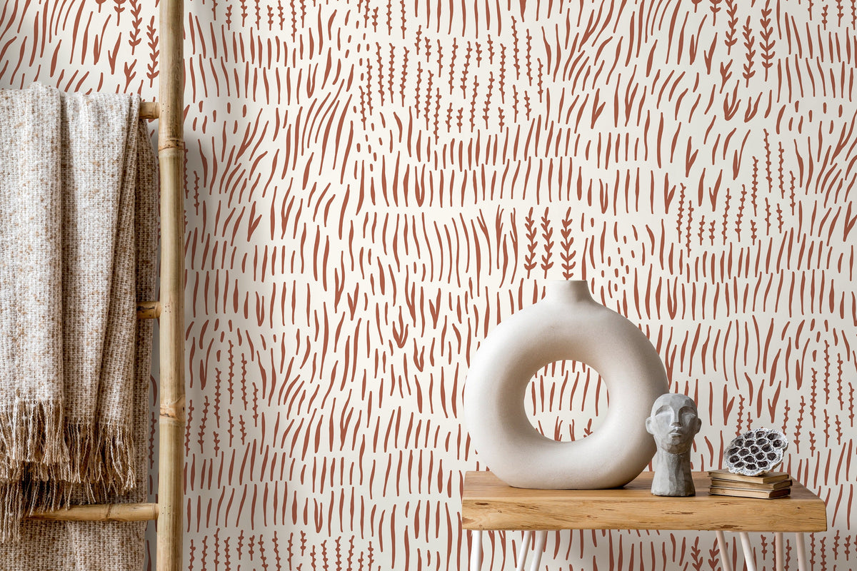 Boho Floral Wallpaper / Peel and Stick Wallpaper Removable Wallpaper Home Decor Wall Art Wall Decor Room Decor - D291