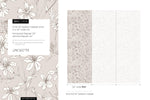 Beige Wildflowers Wallpaper / Peel and Stick Wallpaper Removable Wallpaper Home Decor Wall Art Wall Decor Room Decor - D308