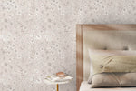Beige Wildflowers Wallpaper / Peel and Stick Wallpaper Removable Wallpaper Home Decor Wall Art Wall Decor Room Decor - D308