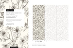 Black and White Wildflowers Wallpaper / Peel and Stick Wallpaper Removable Wallpaper Home Decor Wall Art Wall Decor Room Decor - D306