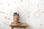 Aesthetic Celestial Mountains Wallpaper / Peel and Stick Wallpaper Removable Wallpaper Home Decor Wall Art Wall Decor Room Decor - D339