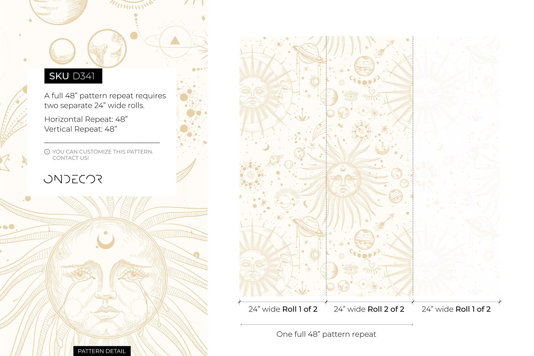 Aesthetic Celestial Wallpaper / Peel and Stick Wallpaper Removable Wallpaper Home Decor Wall Art Wall Decor Room Decor - D341