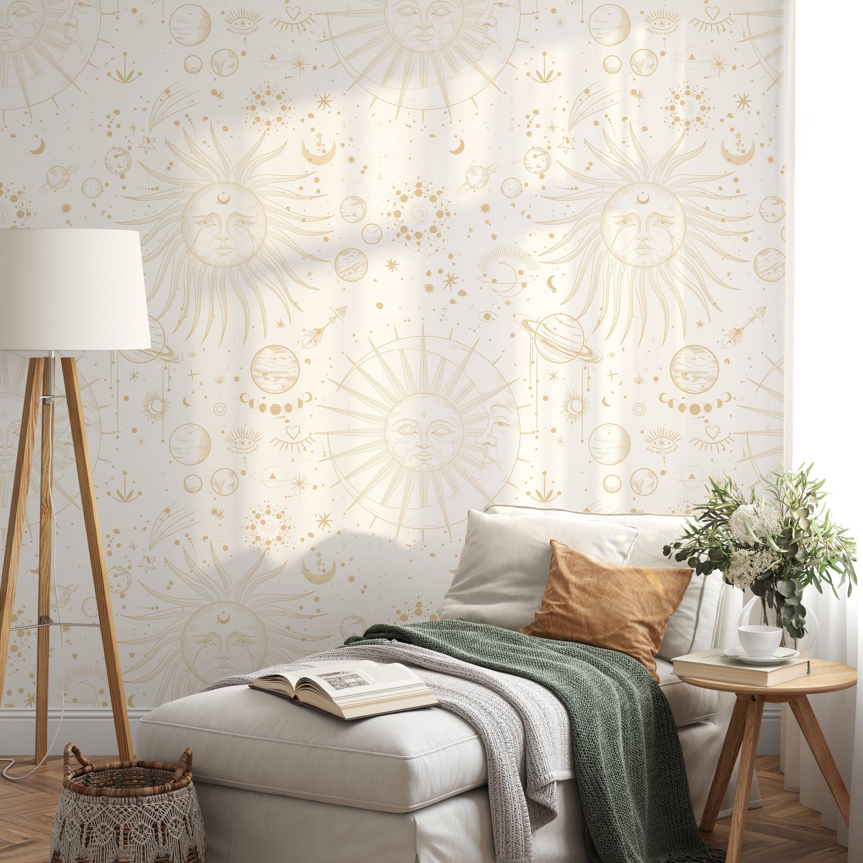 Aesthetic Celestial Wallpaper / Peel and Stick Wallpaper Removable Wallpaper Home Decor Wall Art Wall Decor Room Decor - D341