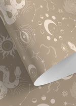 Beige Whimsical Wallpaper / Peel and Stick Wallpaper Removable Wallpaper Home Decor Wall Art Wall Decor Room Decor - D344
