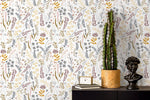 Boho Wildflowers Wallpaper / Peel and Stick Wallpaper Removable Wallpaper Home Decor Wall Art Wall Decor Room Decor - D316