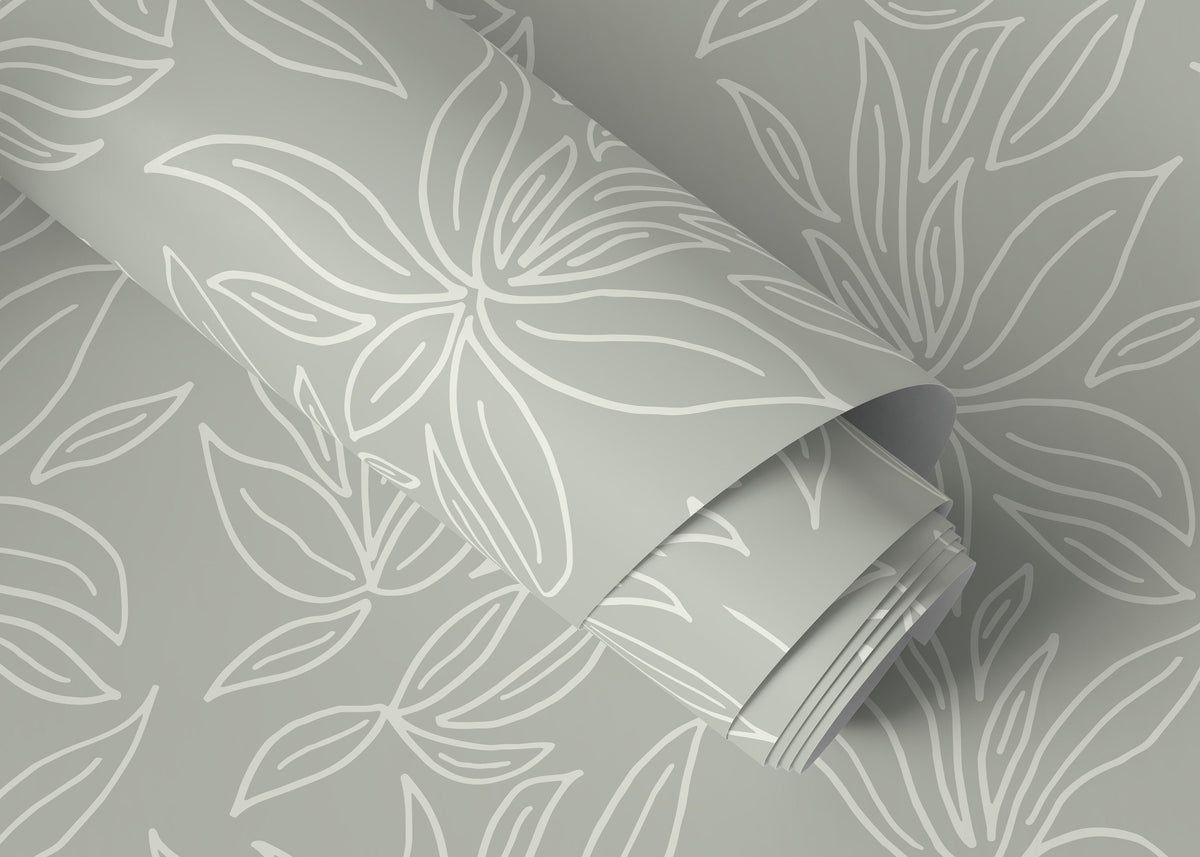 Minimalist Abstract Floral Wallpaper / Peel and Stick Wallpaper Removable Wallpaper Home Decor Wall Art Wall Decor Room Decor - D329