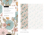 Pastel Boho Floral Wallpaper / Peel and Stick Wallpaper Removable Wallpaper Home Decor Wall Art Wall Decor Room Decor - D379