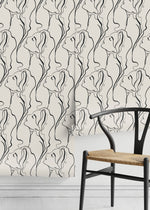 Women Face Art Line Wallpaper / Peel and Stick Wallpaper Removable Wallpaper Home Decor Wall Art Wall Decor Room Decor - D383