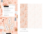 Pink Mind-Century Floral Wallpaper / Peel and Stick Wallpaper Removable Wallpaper Home Decor Wall Art Wall Decor Room Decor - D393