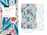 Scandinavian Floral Garden Wallpaper / Peel and Stick Wallpaper Removable Wallpaper Home Decor Wall Art Wall Decor Room Decor - D399