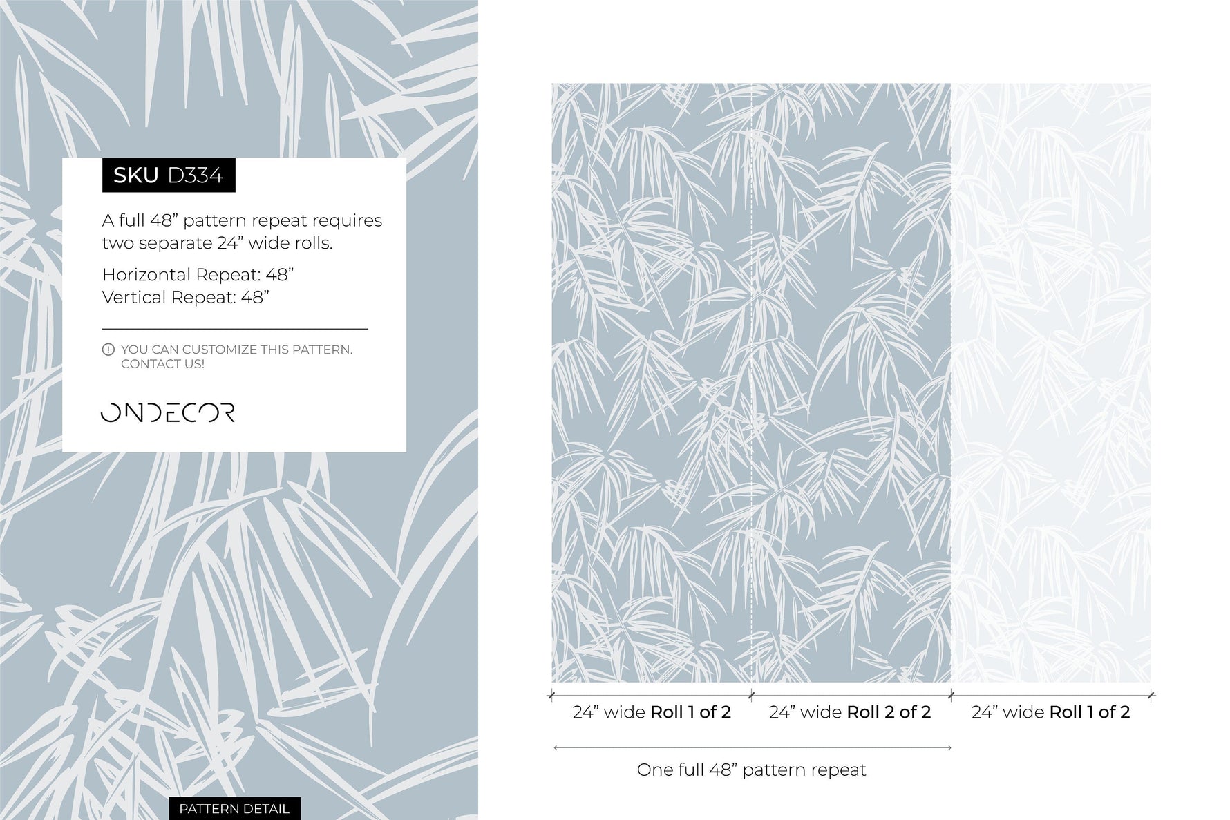 Light Blue Tropical Wallpaper / Peel and Stick Wallpaper Removable Wallpaper Home Decor Wall Art Wall Decor Room Decor - D334