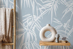 Light Blue Tropical Wallpaper / Peel and Stick Wallpaper Removable Wallpaper Home Decor Wall Art Wall Decor Room Decor - D334