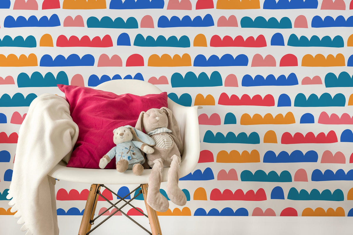 Colorful Abstract Wallpaper / Peel and Stick Wallpaper Removable Wallpaper Home Decor Wall Art Wall Decor Room Decor - D337