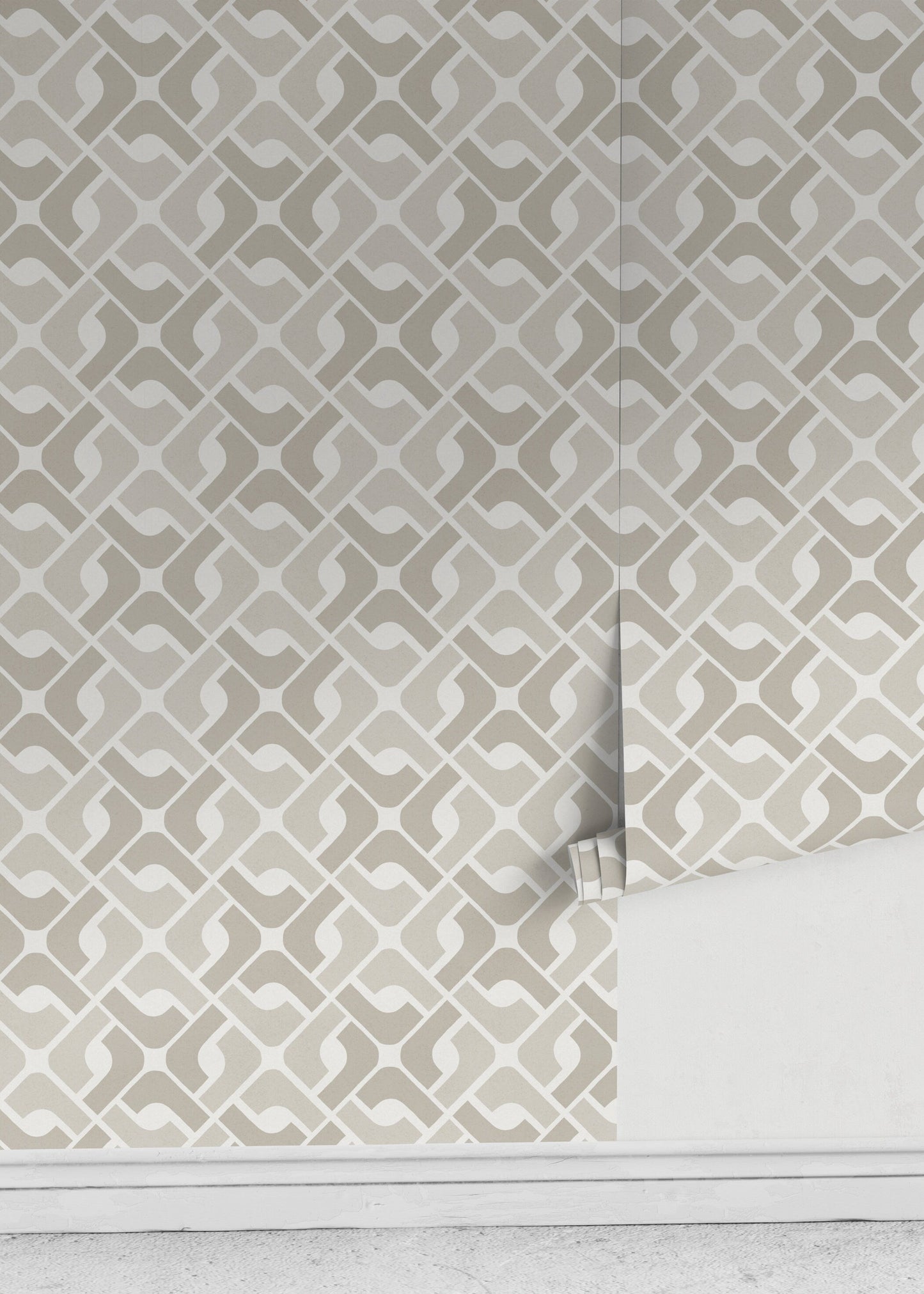 Neutral Geometric Tile Wallpaper / Peel and Stick Wallpaper Removable Wallpaper Home Decor Wall Art Wall Decor Room Decor - D328
