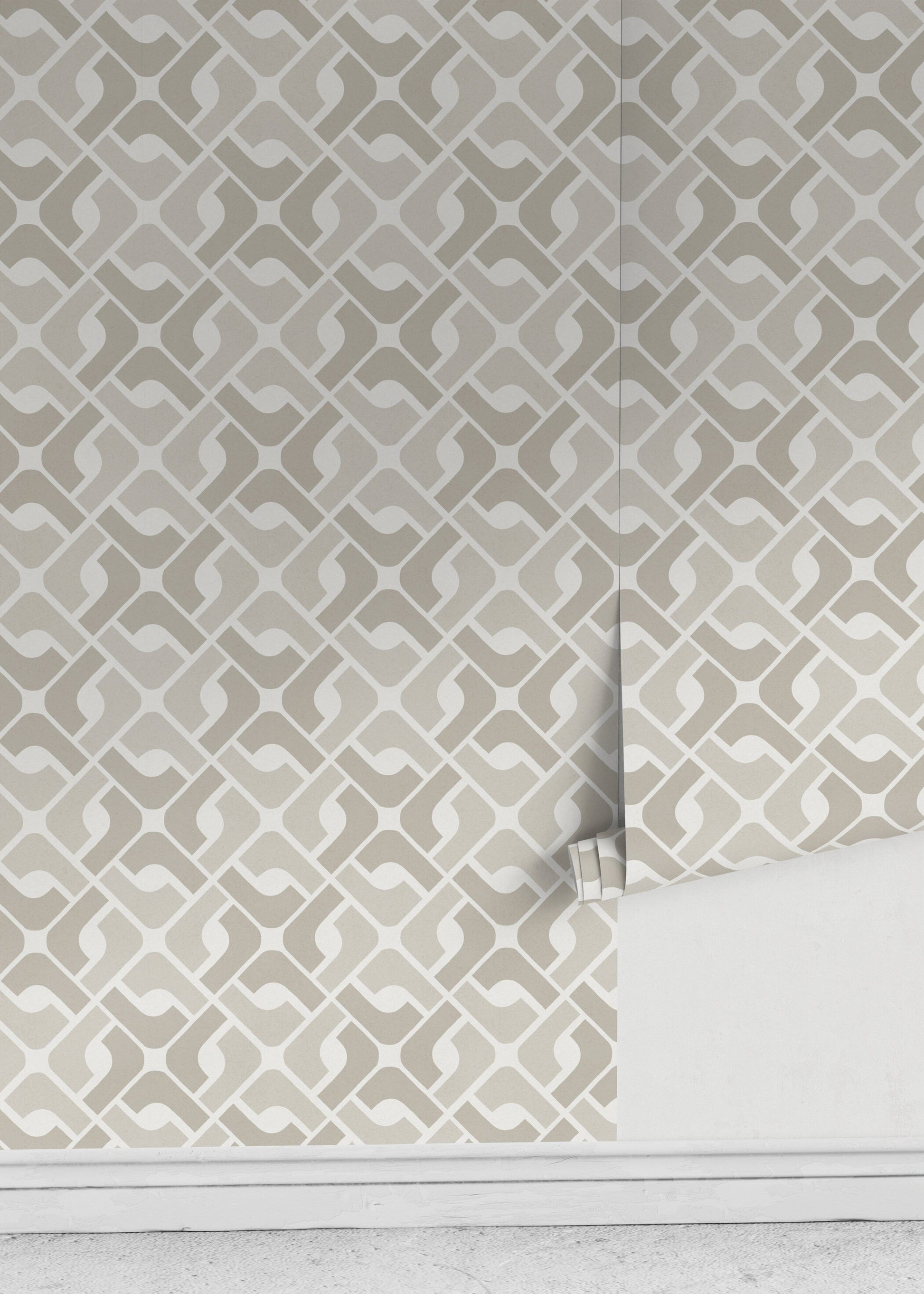 Neutral Geometric Tile Wallpaper / Peel and Stick Wallpaper Removable Wallpaper Home Decor Wall Art Wall Decor Room Decor - D328