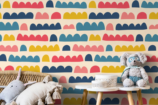 Colorful Kids Wallpaper / Peel and Stick Wallpaper Removable Wallpaper Home Decor Wall Art Wall Decor Room Decor - D338