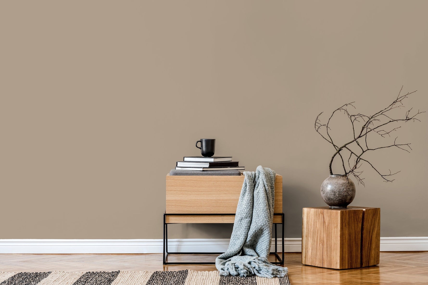 Grullo Gray Wallpaper / Solid Color / Peel and Stick Wallpaper Removable Wallpaper Home Decor Wall Art Wall Decor Room Decor - D422