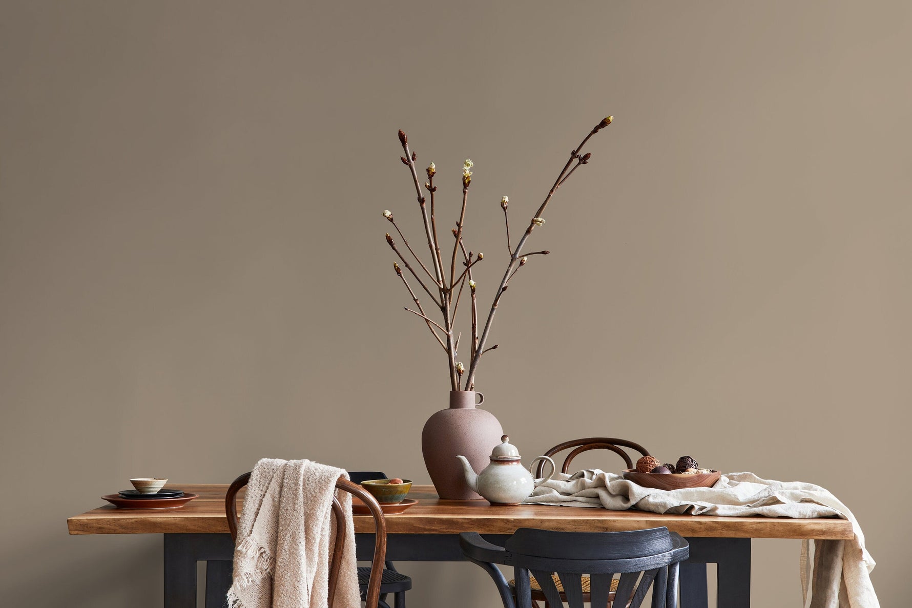 Grullo Gray Wallpaper / Solid Color / Peel and Stick Wallpaper Removable Wallpaper Home Decor Wall Art Wall Decor Room Decor - D422