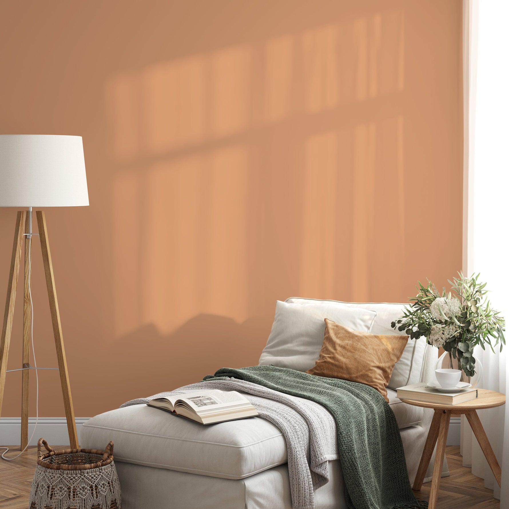Almond Wallpaper / Solid Color / Peel and Stick Wallpaper Removable Wallpaper Home Decor Wall Art Wall Decor Room Decor - D426