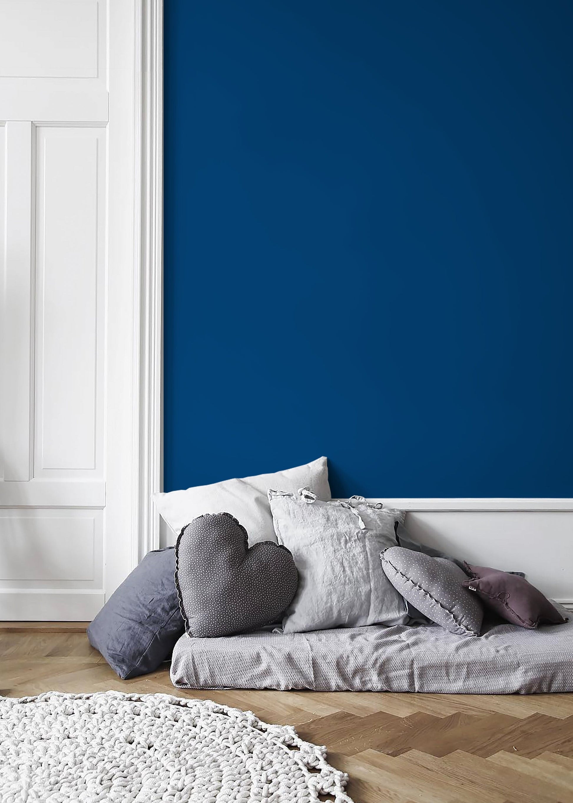 Blue Suede Wallpaper / Solid Color / Peel and Stick Wallpaper Removable Wallpaper Home Decor Wall Art Wall Decor Room Decor - D447