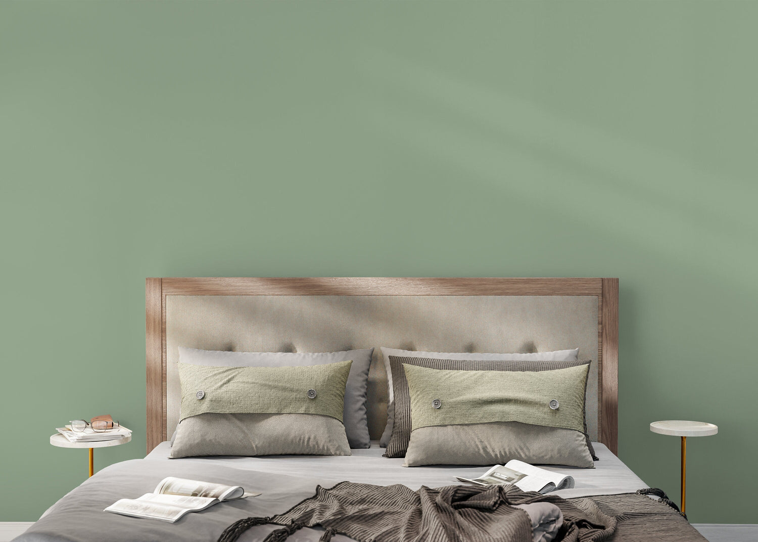 Laurel Green Wallpaper / Solid Color / Peel and Stick Wallpaper Removable Wallpaper Home Decor Wall Art Wall Decor Room Decor - D473