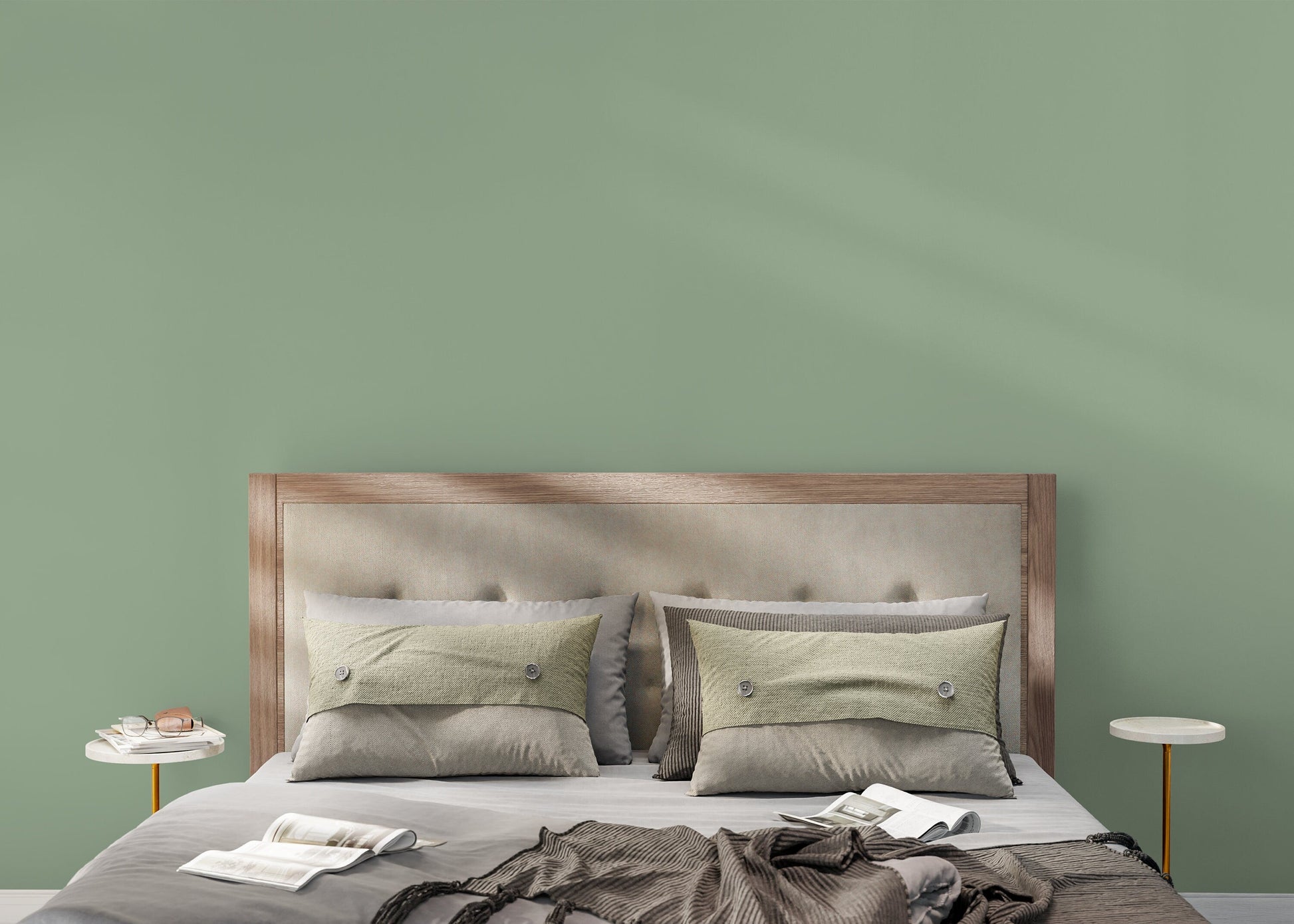 Laurel Green Wallpaper / Solid Color / Peel and Stick Wallpaper