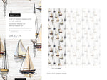Hand-Drawing Sailboat Wallpaper / Peel and Stick Wallpaper Removable Wallpaper Home Decor Wall Art Wall Decor Room Decor - D484