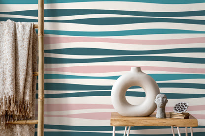 Abstract Striped Wallpaper / Peel and Stick Wallpaper Removable Wallpaper Home Decor Wall Art Wall Decor Room Decor - D487