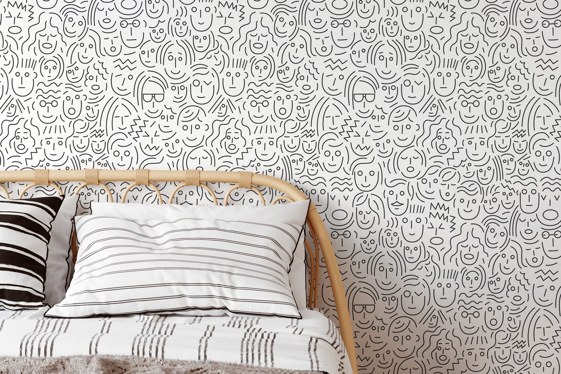 Faces Wallpaper - Removable Wallpaper Peel and Stick Wallpaper Wall Paper Wall - B280