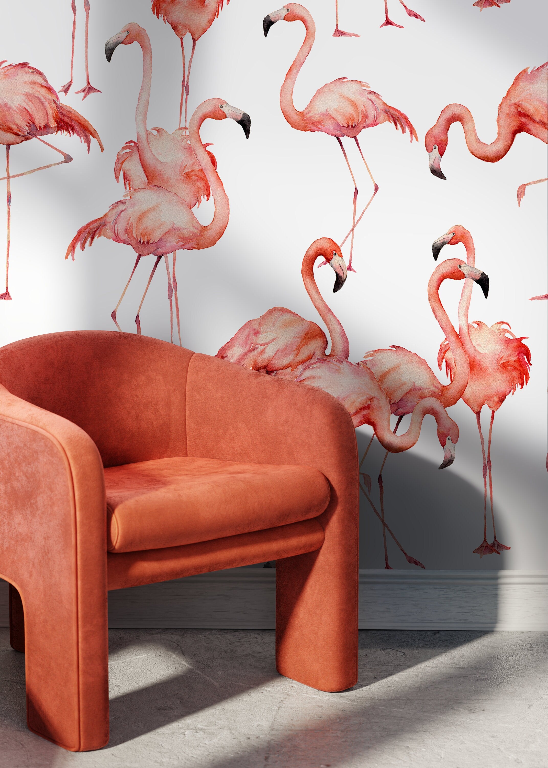 Paper Wallpaper Flamingos | Flamingo Wall Paper Wallpapers | Photo Wallpaper  Flamingo - Wallpapers - Aliexpress